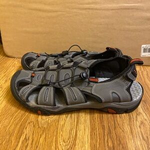 Eddie Bauer Tommy Closed Outdoor Gray And Orange Sandals Hiking Camping Outdoors